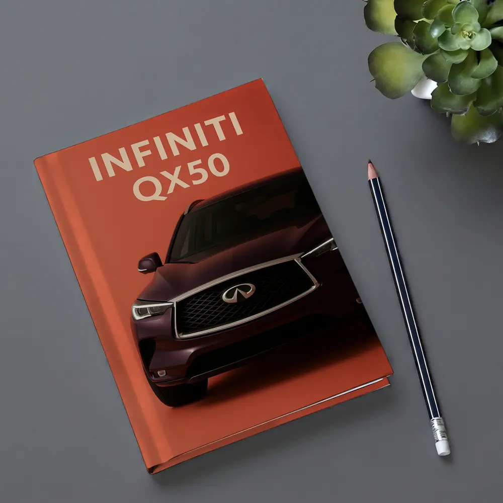 Infiniti QX50 SUV on Red Background – Notebooks
