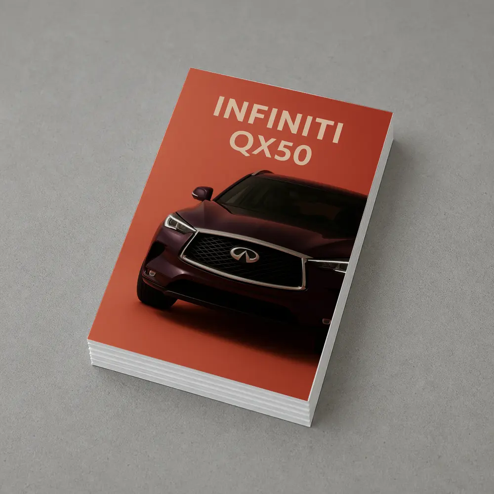 Infiniti QX50 SUV on Red Background – Postcards