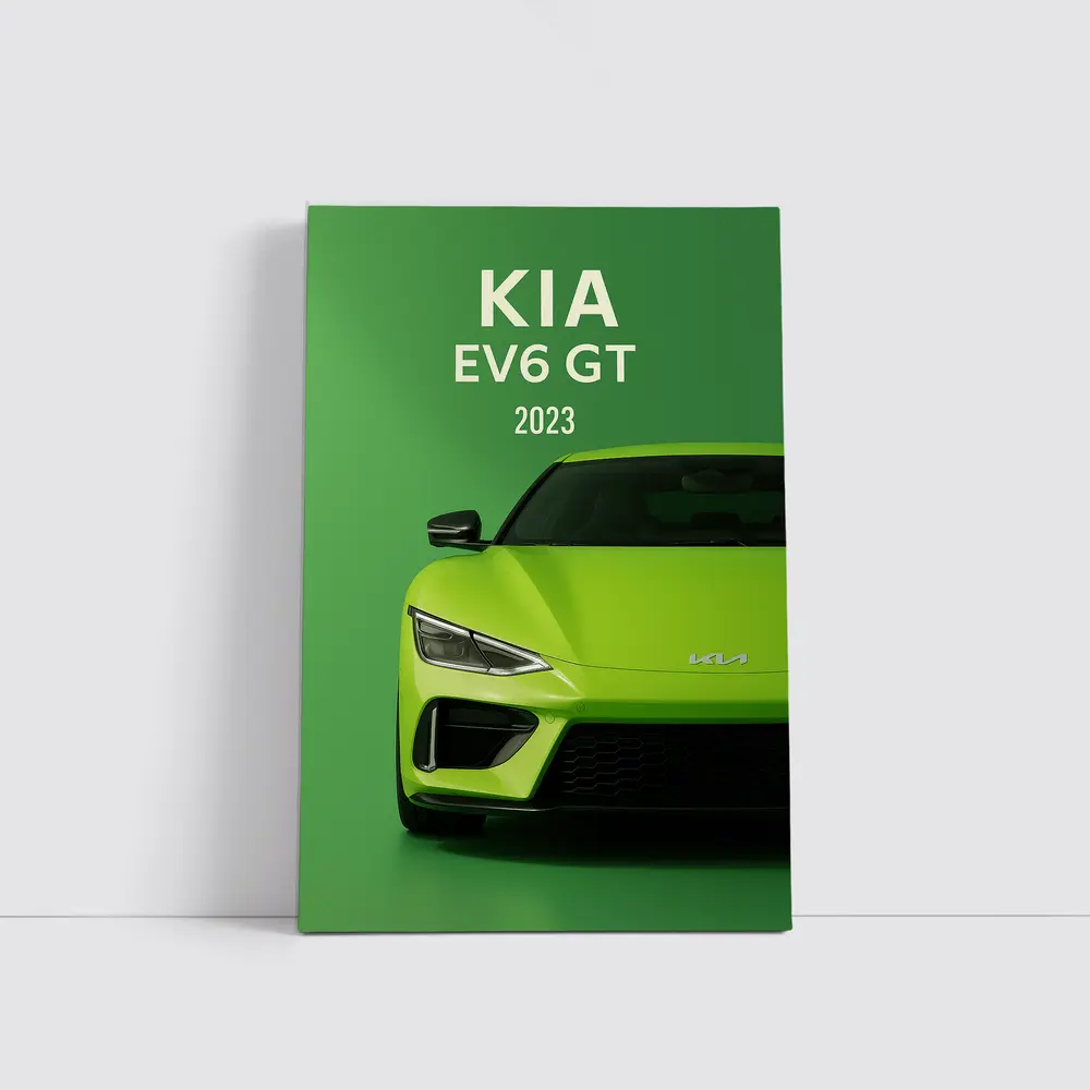Kia EV6 GT Green Front View Art – Wall Art