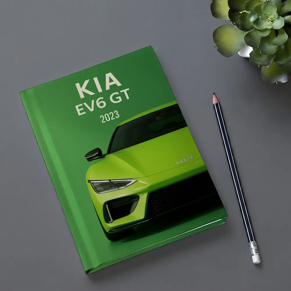 Kia EV6 GT Green Front View Art – Notebooks