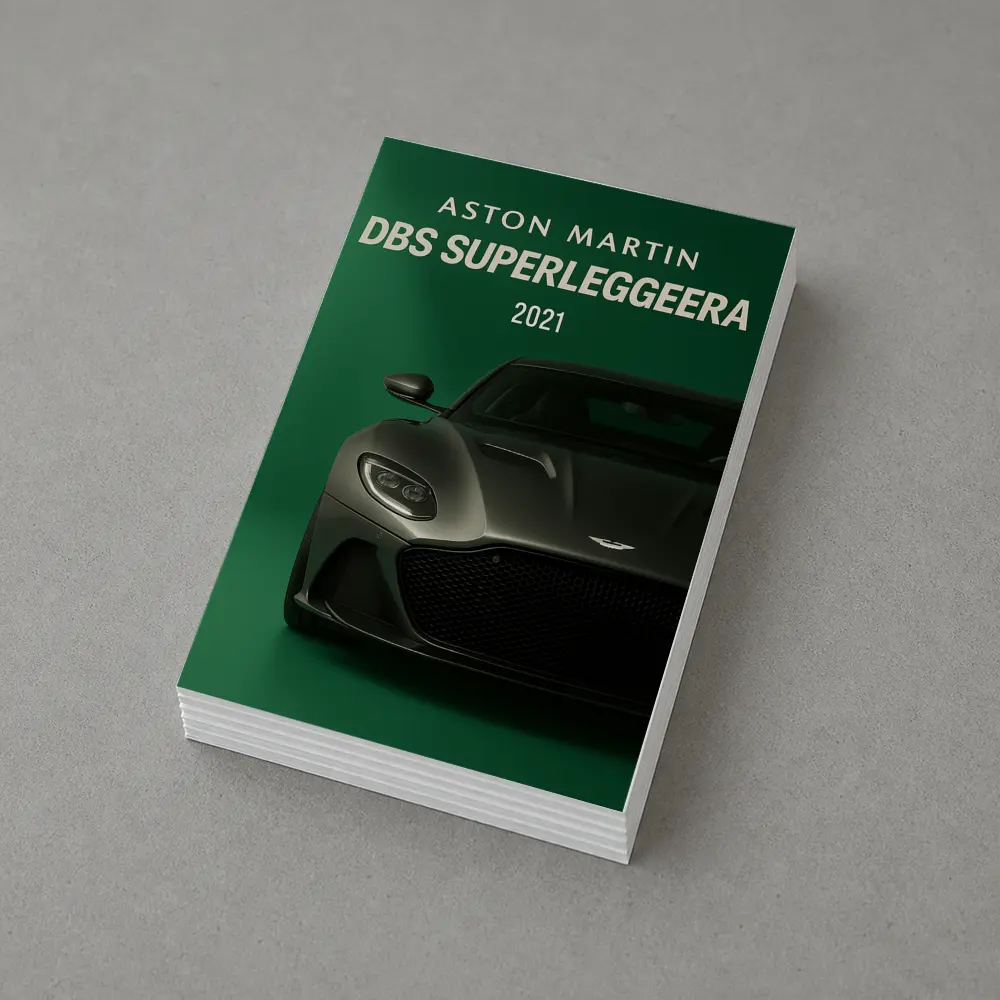 Aston Martin DBS Superleggera Green Background – Postcards