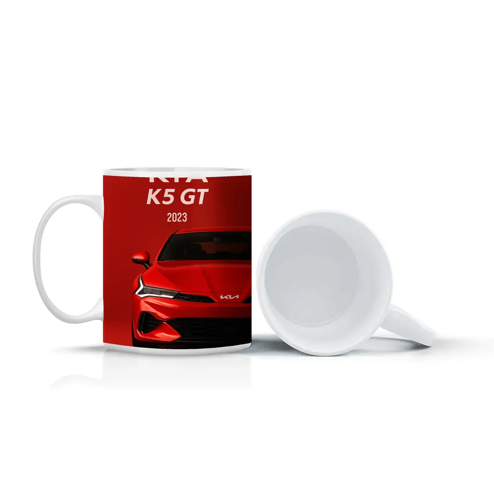 Kia K5 GT 2023 Red Car Front View – Mugs