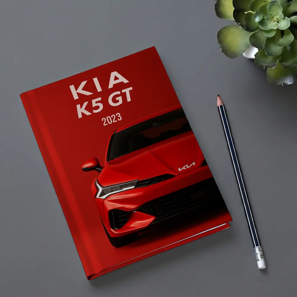 Kia K5 GT 2023 Red Car Front View – Notebooks