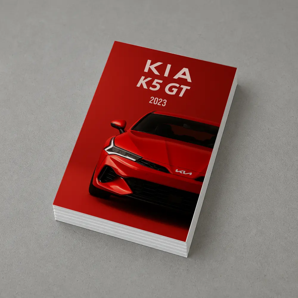Kia K5 GT 2023 Red Car Front View – Postcards