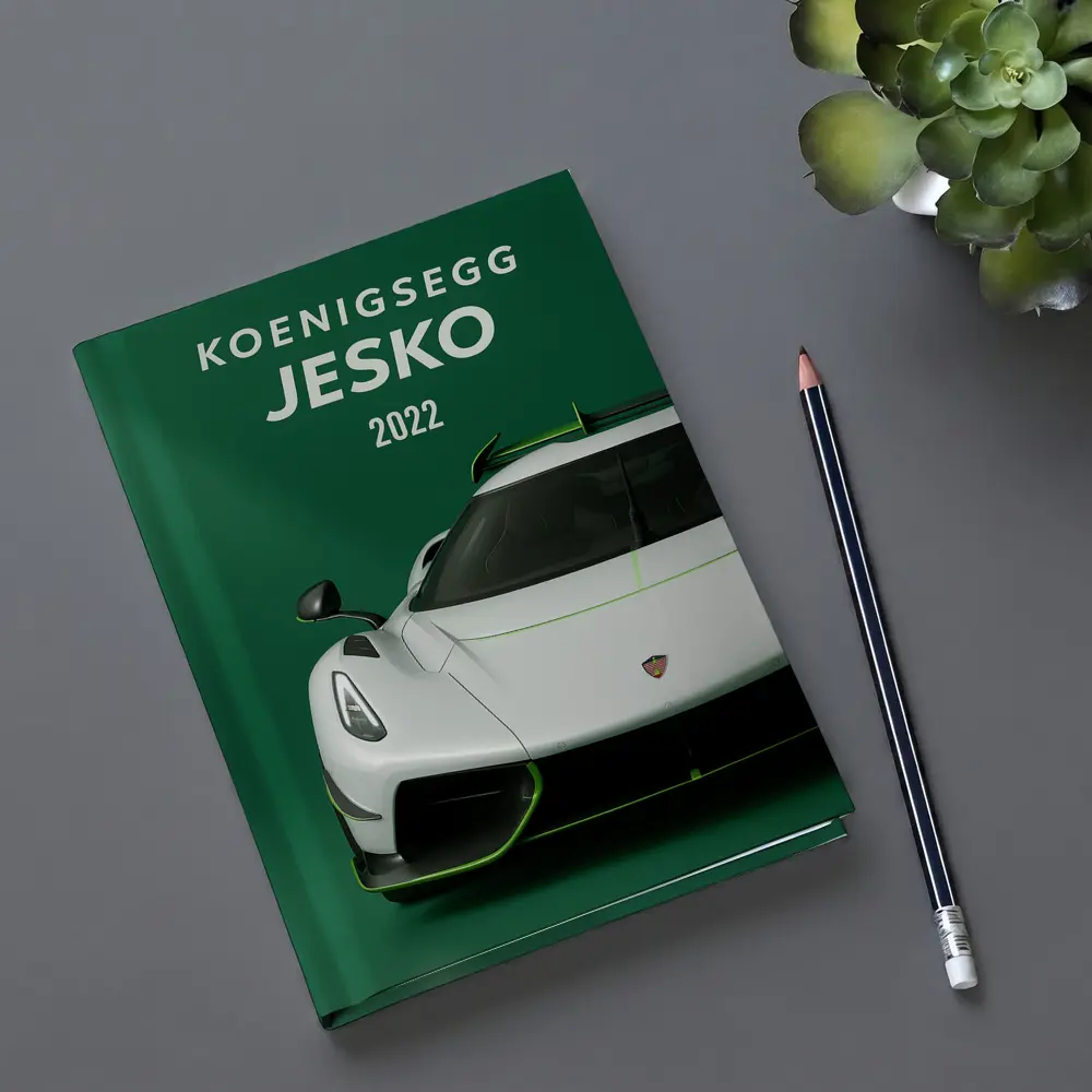 Koenigsegg Jesko White Supercar Green Background – Notebooks