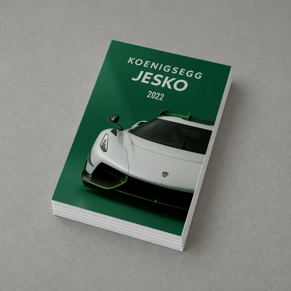Koenigsegg Jesko White Supercar Green Background – Postcards