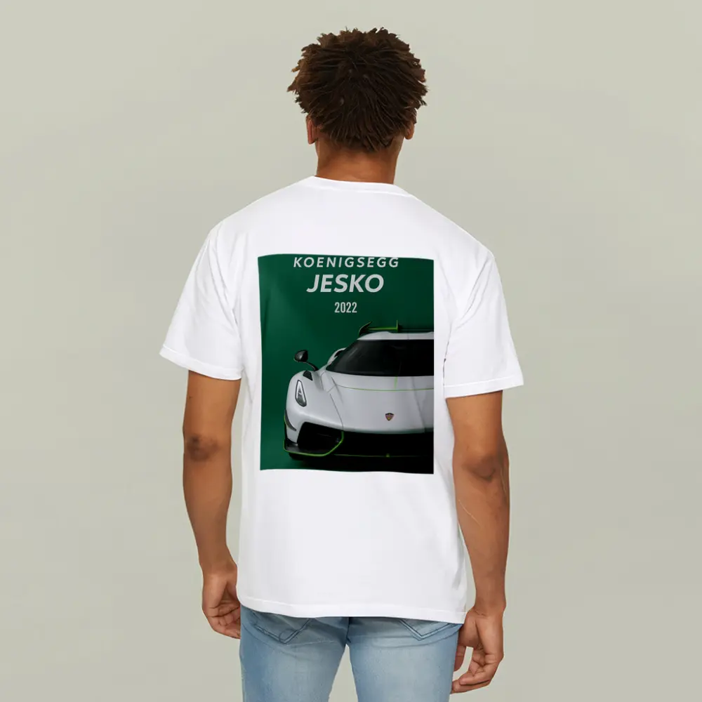 Koenigsegg Jesko White Supercar Green Background – T-Shirts
