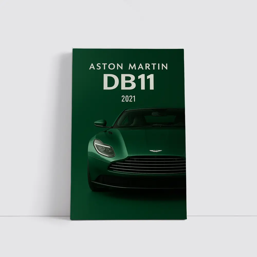 Aston Martin DB11 Green Dark Background – Wall Art