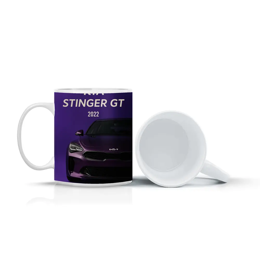 Kia Stinger GT Purple Background Car Art – Mugs