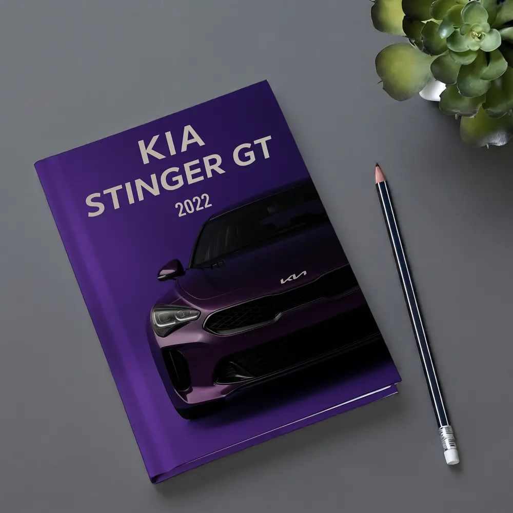 Kia Stinger GT Purple Background Car Art – Notebooks