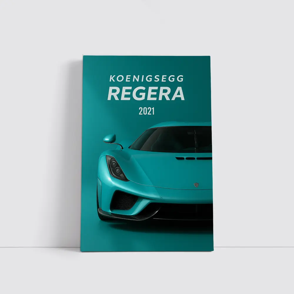 Koenigsegg Regera Teal Supercar Front View – Wall Art