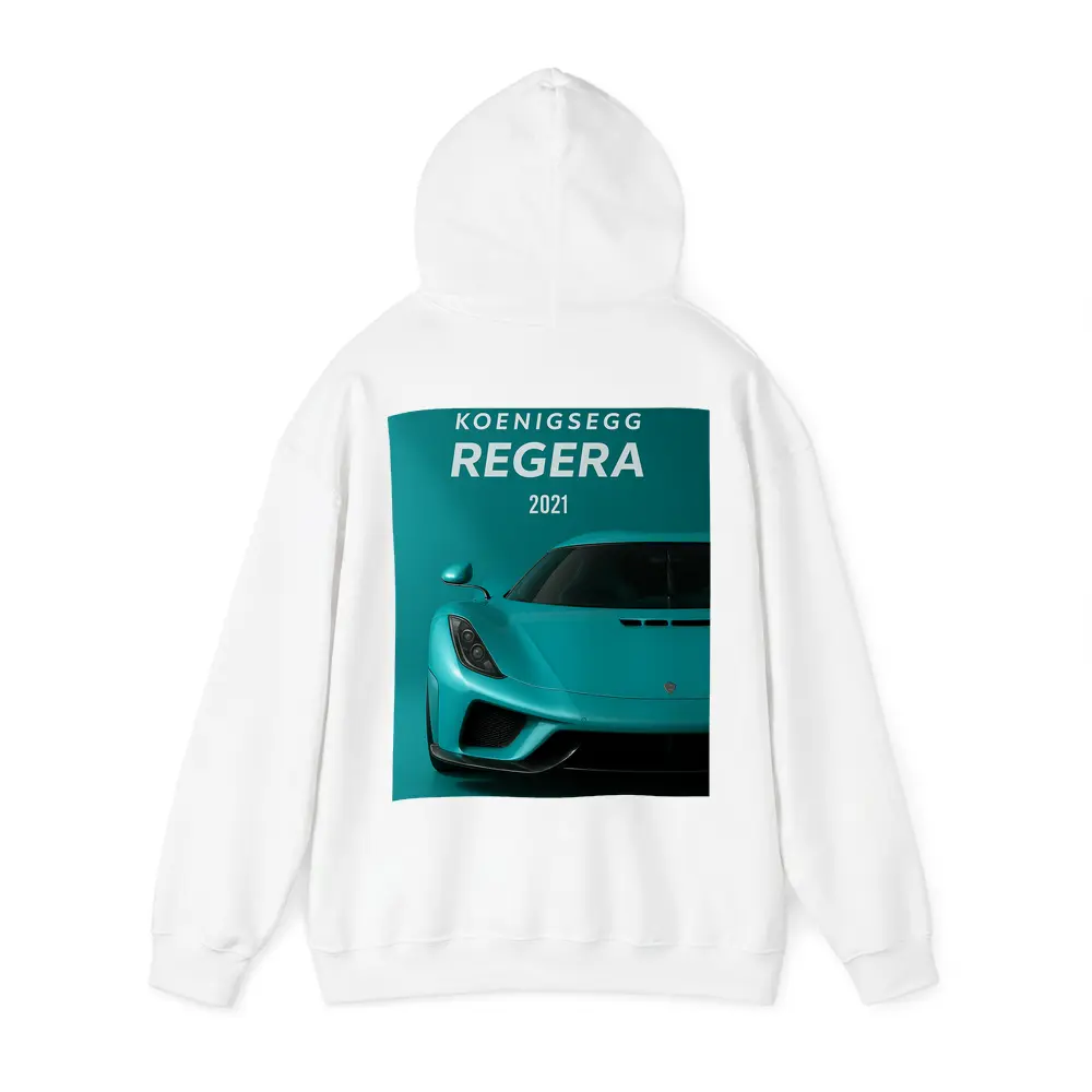 Koenigsegg Regera Teal Supercar Front View – Hoodies