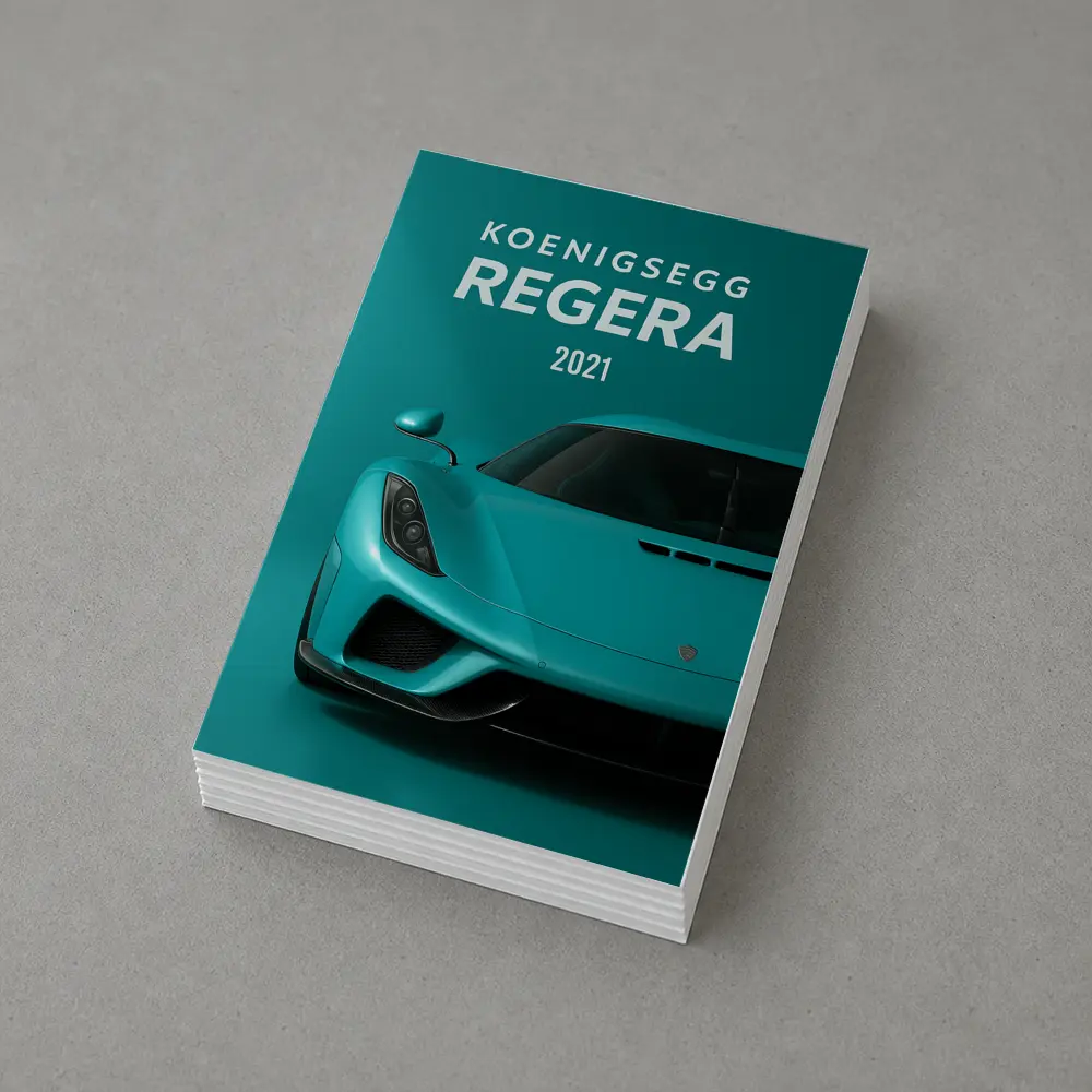 Koenigsegg Regera Teal Supercar Front View – Postcards