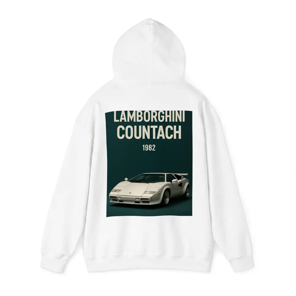 Lamborghini Countach 1982 Dark Green Background – Hoodies