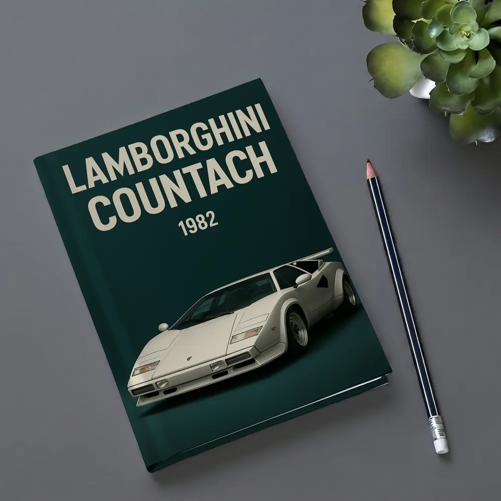 Lamborghini Countach 1982 Dark Green Background – Notebooks