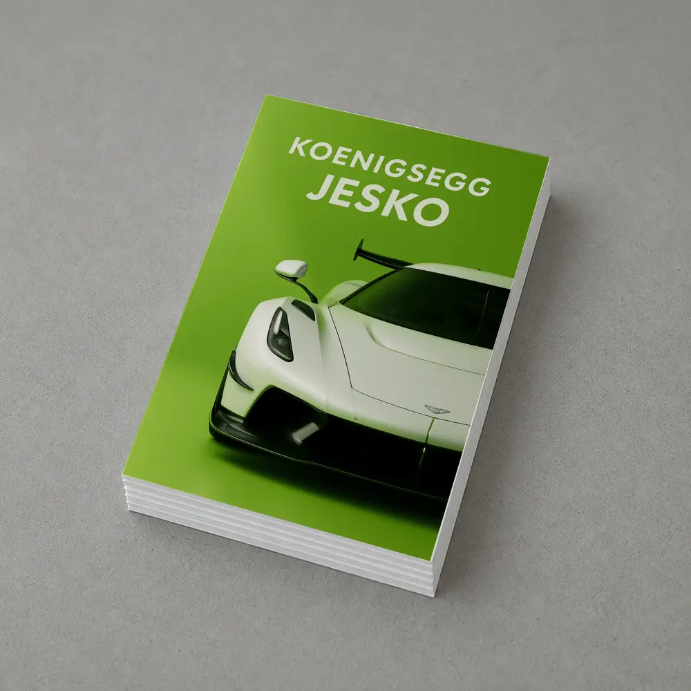Koenigsegg Jesko White Supercar Green Background – Postcards