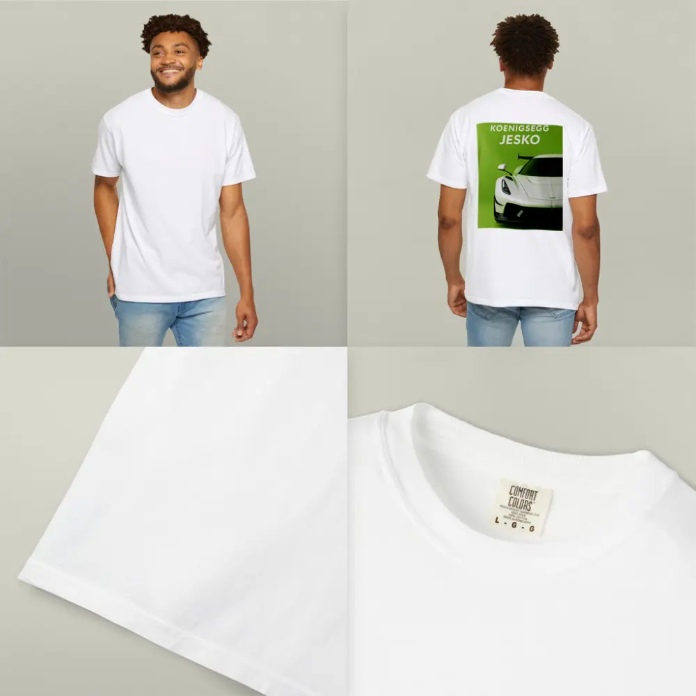 Koenigsegg Jesko White Supercar Green Background – T-Shirts