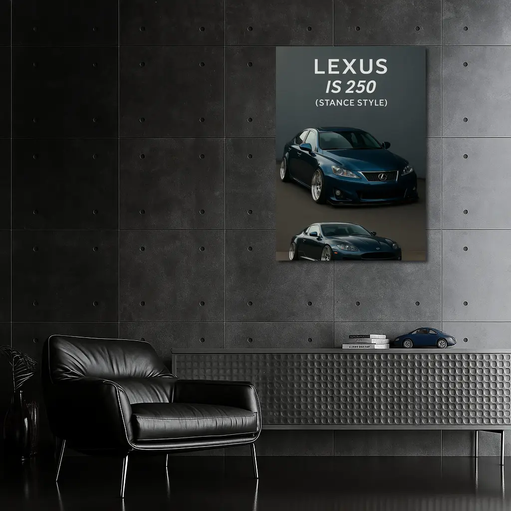Lexus IS 250 Stance Style Blue Cars – Wall Art