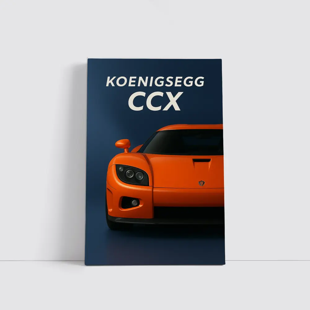 Koenigsegg CCX Orange Supercar Dark Background – Wall Art