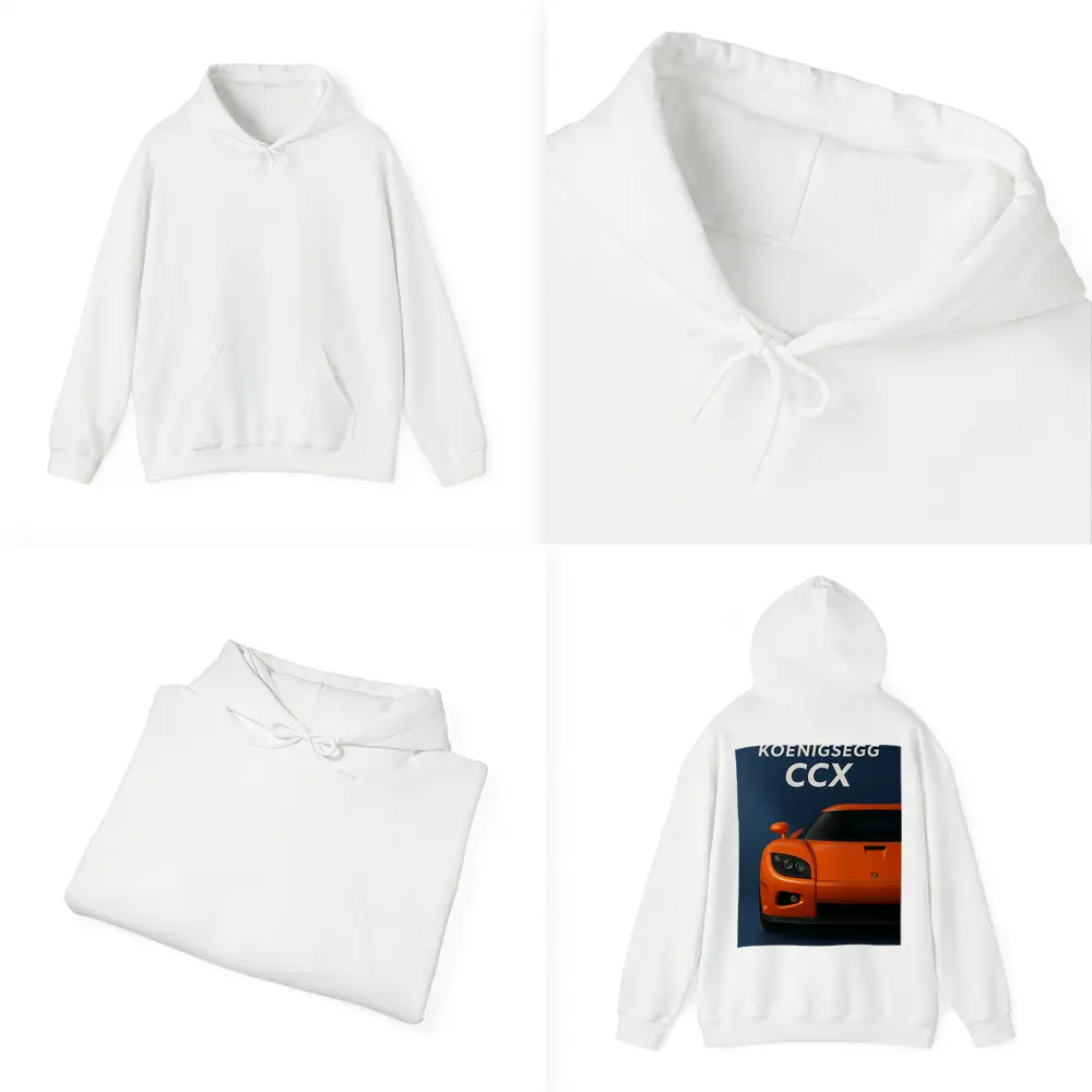 Koenigsegg CCX Orange Supercar Dark Background – Hoodies