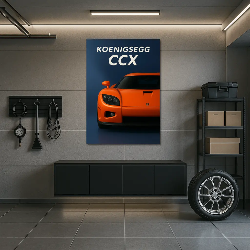 Koenigsegg CCX Orange Supercar Dark Background – Wall Art