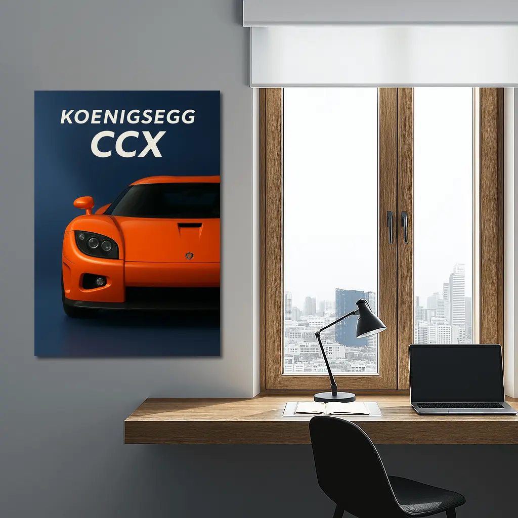 Koenigsegg CCX Orange Supercar Dark Background – Wall Art