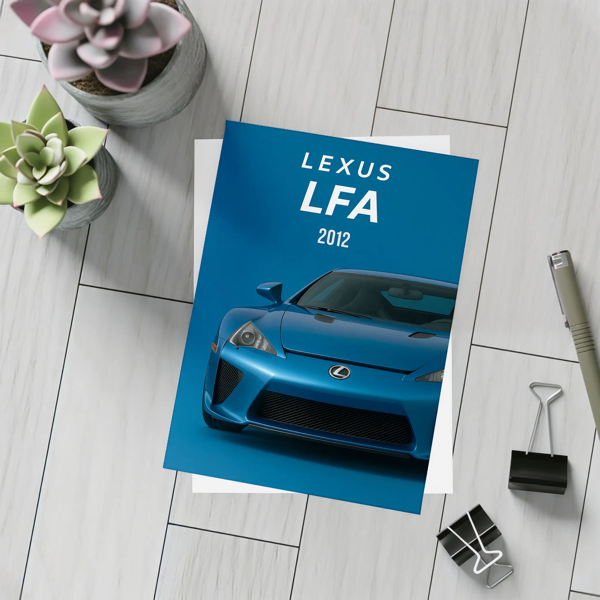 Lexus LFA 2012 Blue Supercar Art – Postcards