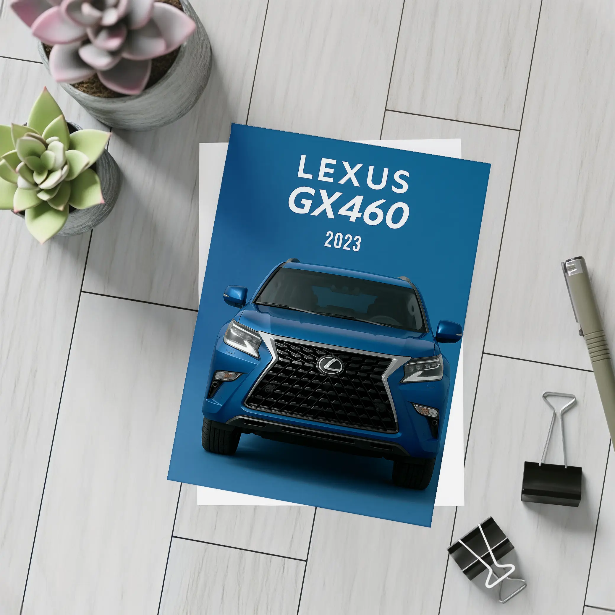 Lexus GX460 Blue SUV Front View – Postcards