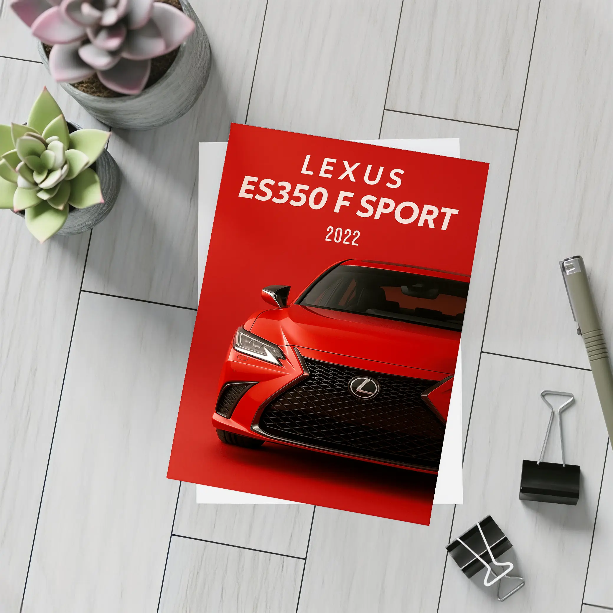 Lexus ES350 F Sport Red Bold Front – Postcards