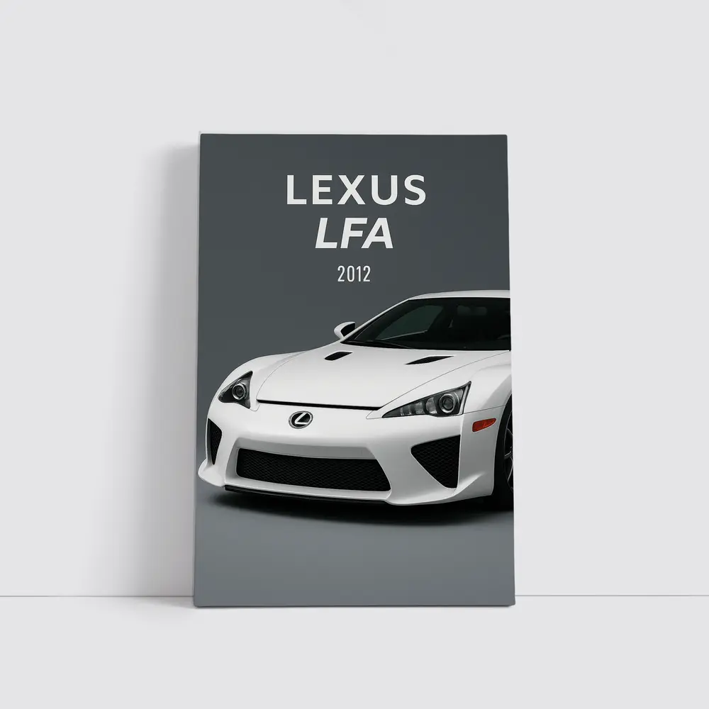 Lexus LFA White Supercar Gray Background – Wall Art