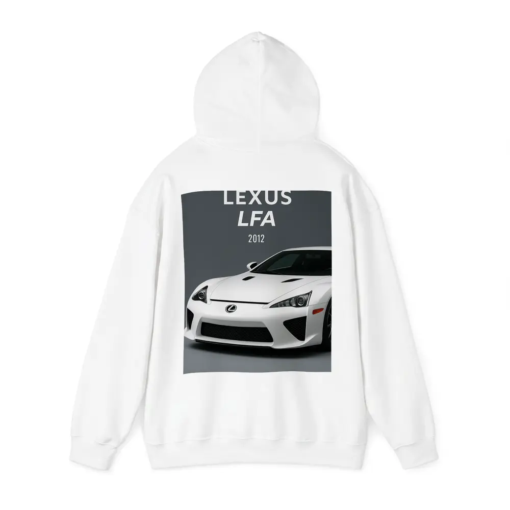 Lexus LFA White Supercar Gray Background – Hoodies