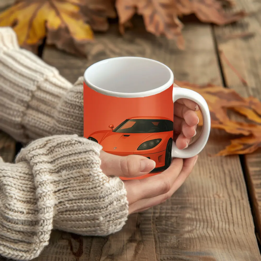 Koenigsegg CCR Supercar Orange Minimal Art – Mugs