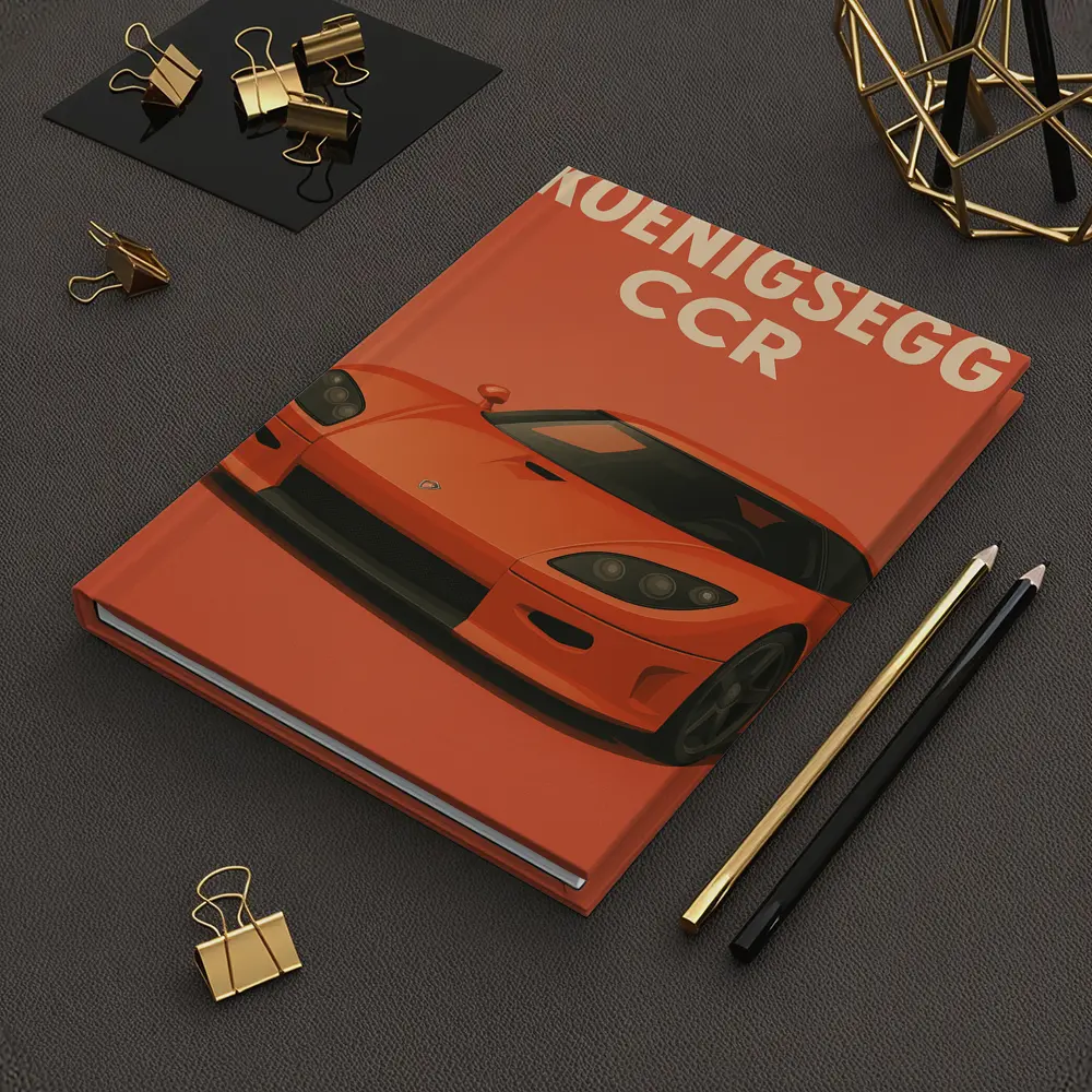 Koenigsegg CCR Supercar Orange Minimal Art – Notebooks