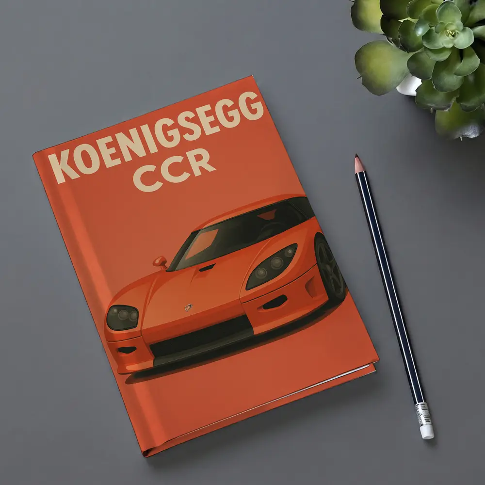 Koenigsegg CCR Supercar Orange Minimal Art – Notebooks
