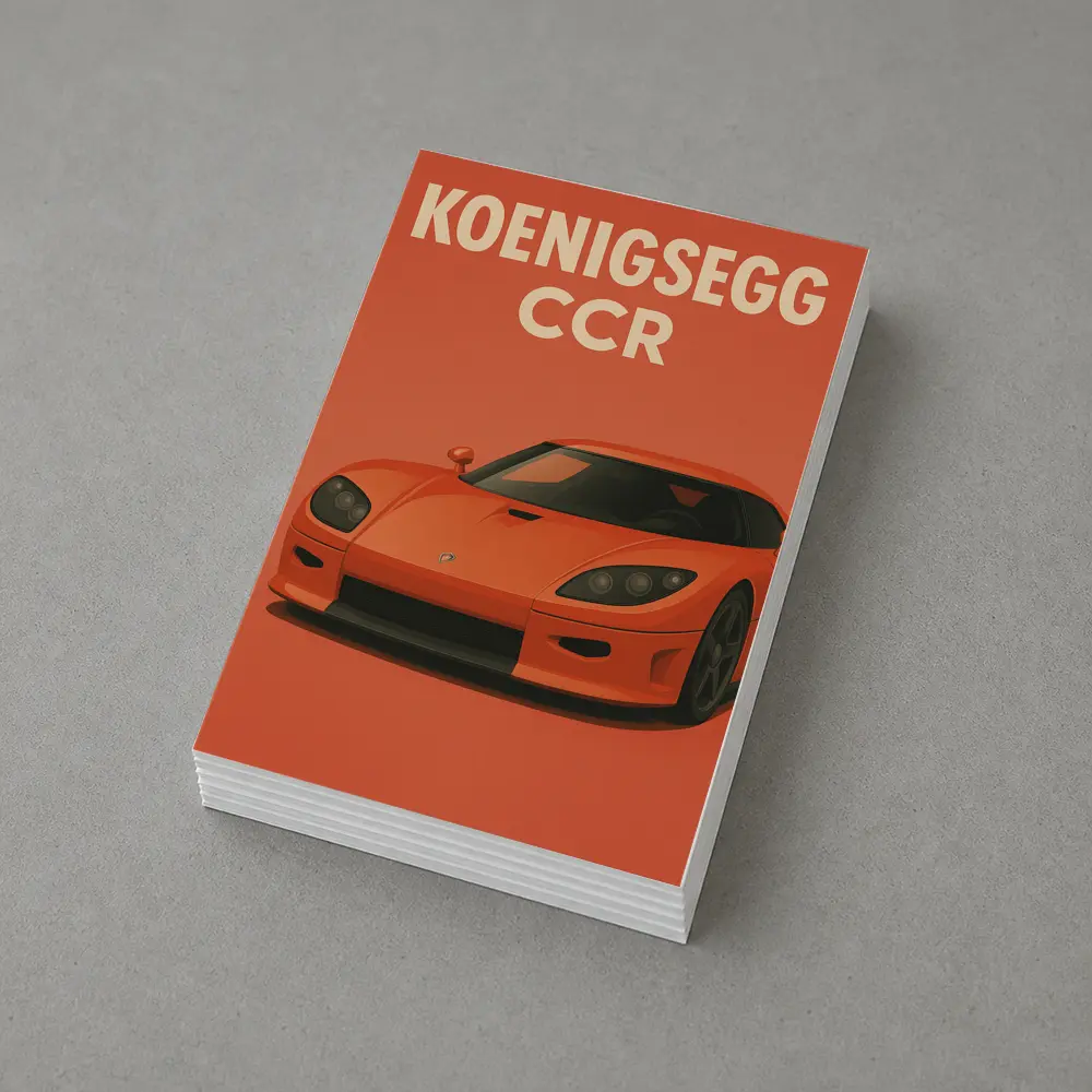 Koenigsegg CCR Supercar Orange Minimal Art – Postcards