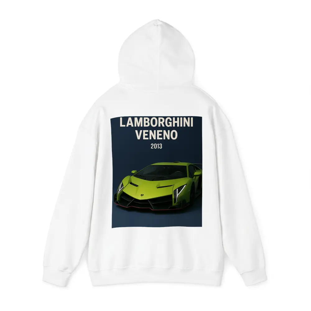 Lamborghini Veneno Green Supercar Dark Background – Hoodies