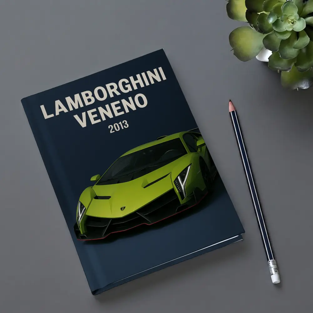 Lamborghini Veneno Green Supercar Dark Background – Notebooks