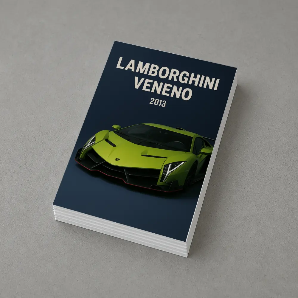 Lamborghini Veneno Green Supercar Dark Background – Postcards