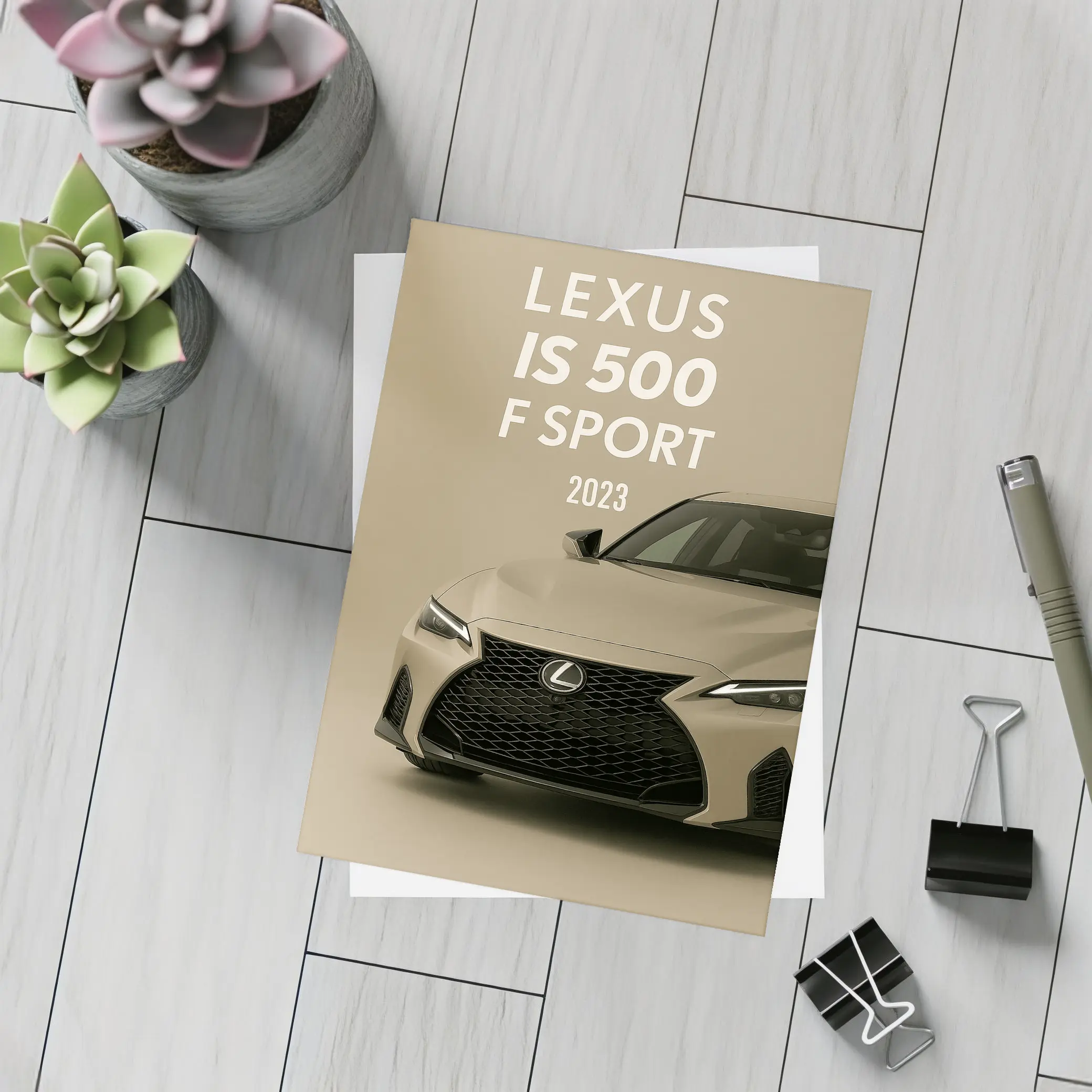 Lexus IS 500 F Sport Beige Studio – Postcards