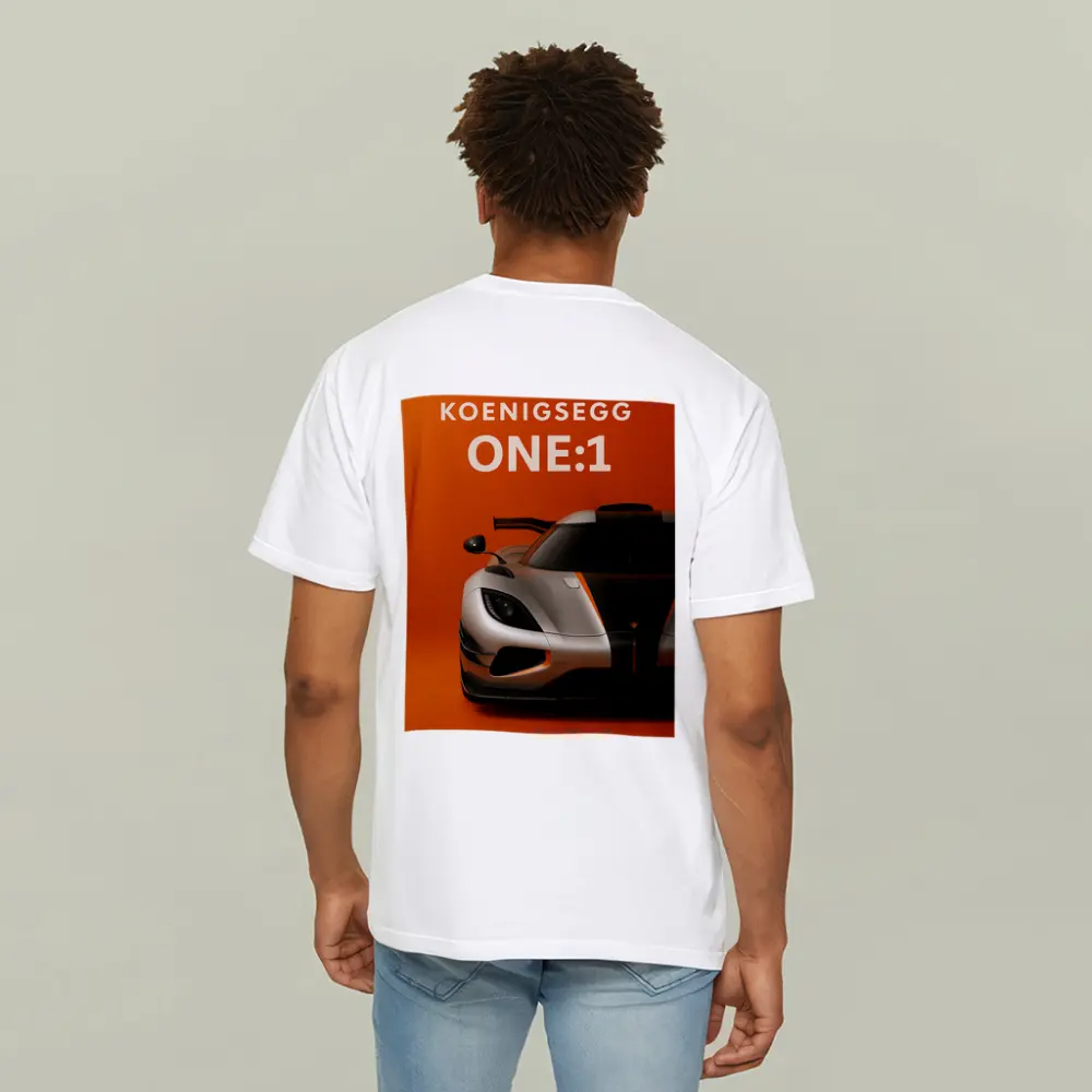 Koenigsegg One One Orange Background Supercar – T-Shirts