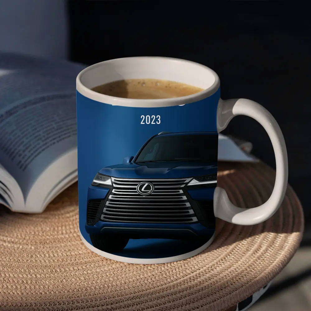 Lexus LX 600 2023 Blue Background Art – Mugs