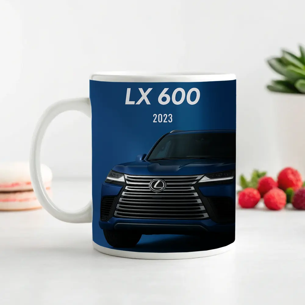 Lexus LX 600 2023 Blue Background Art – Mugs