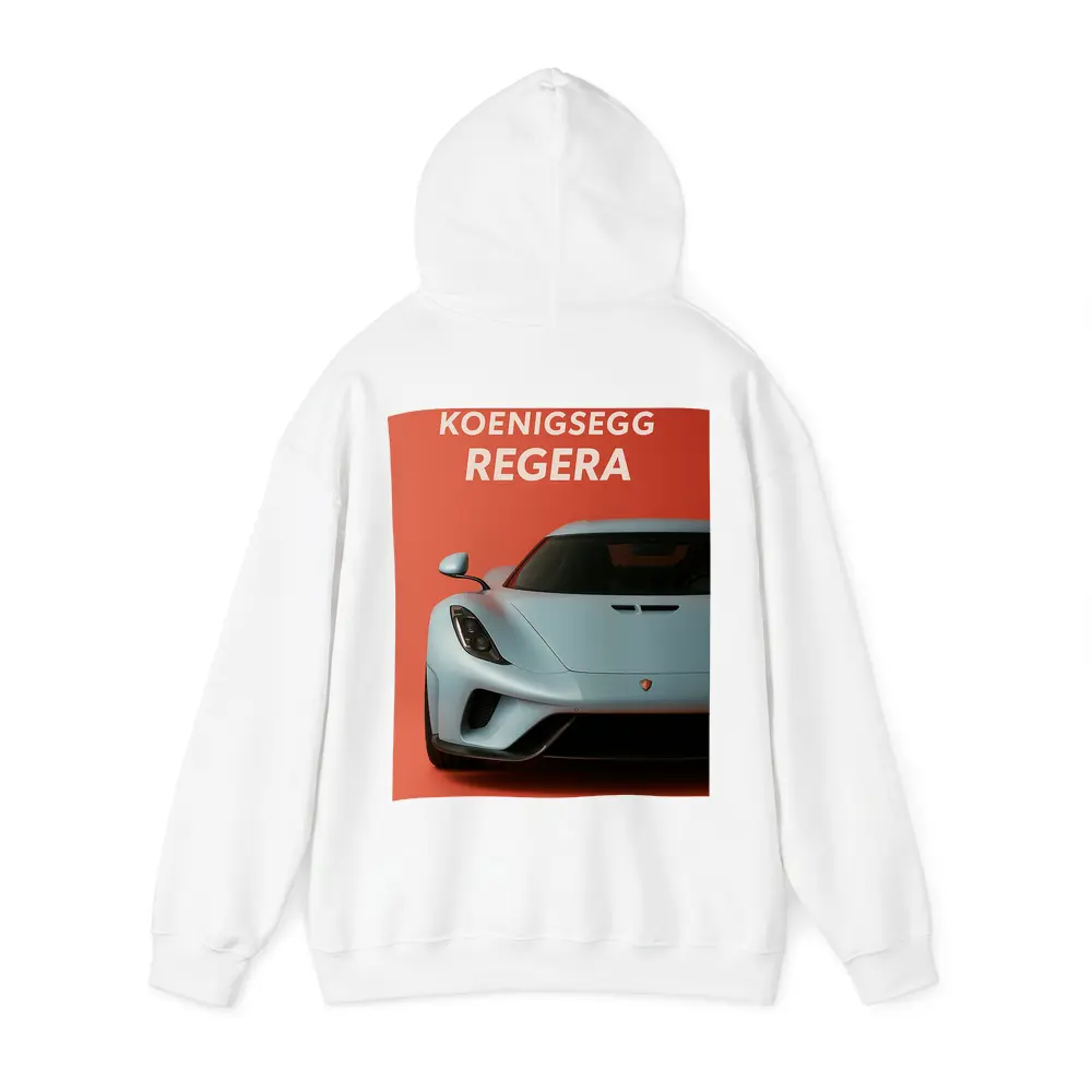 Koenigsegg Regera Bold Red Background Art – Hoodies