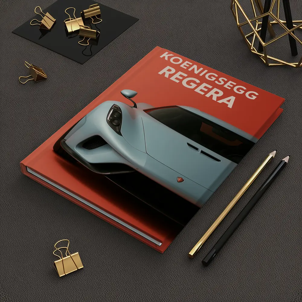 Koenigsegg Regera Bold Red Background Art – Notebooks