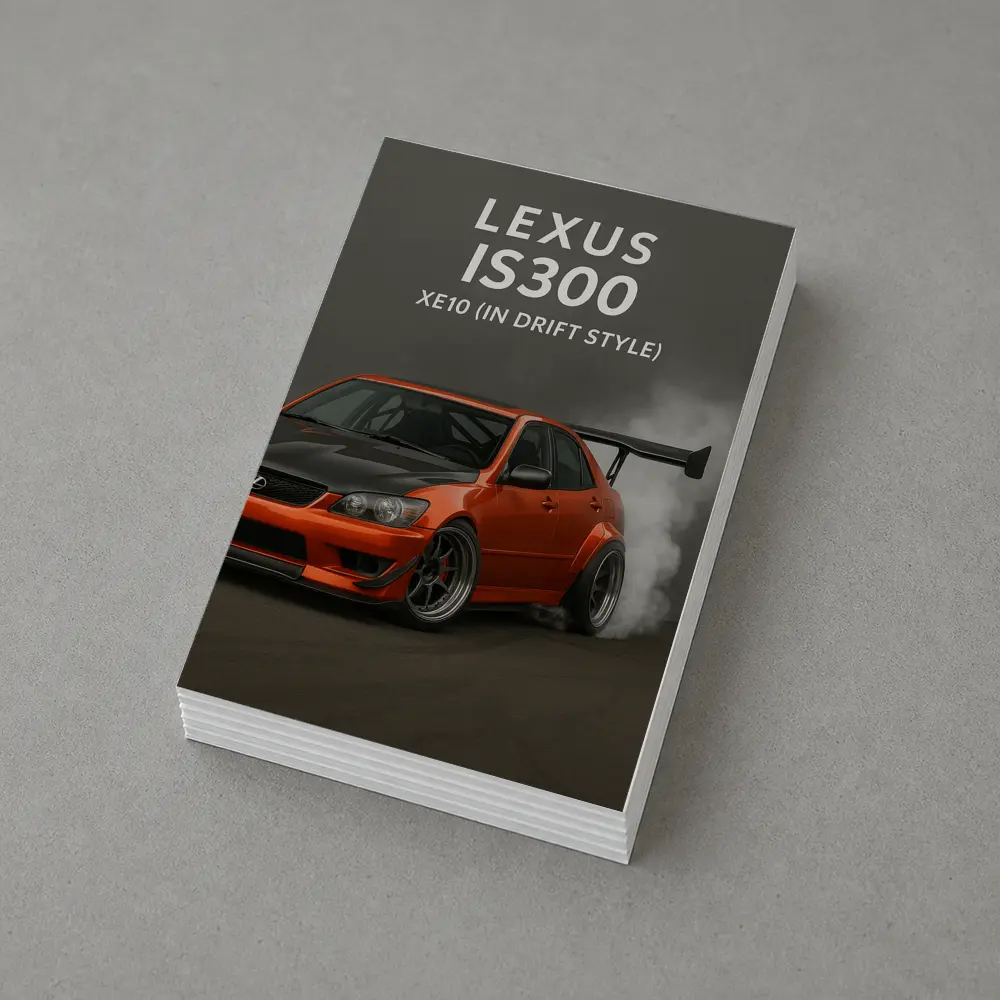 Lexus IS300 XE10 Drift Style Orange Car – Postcards