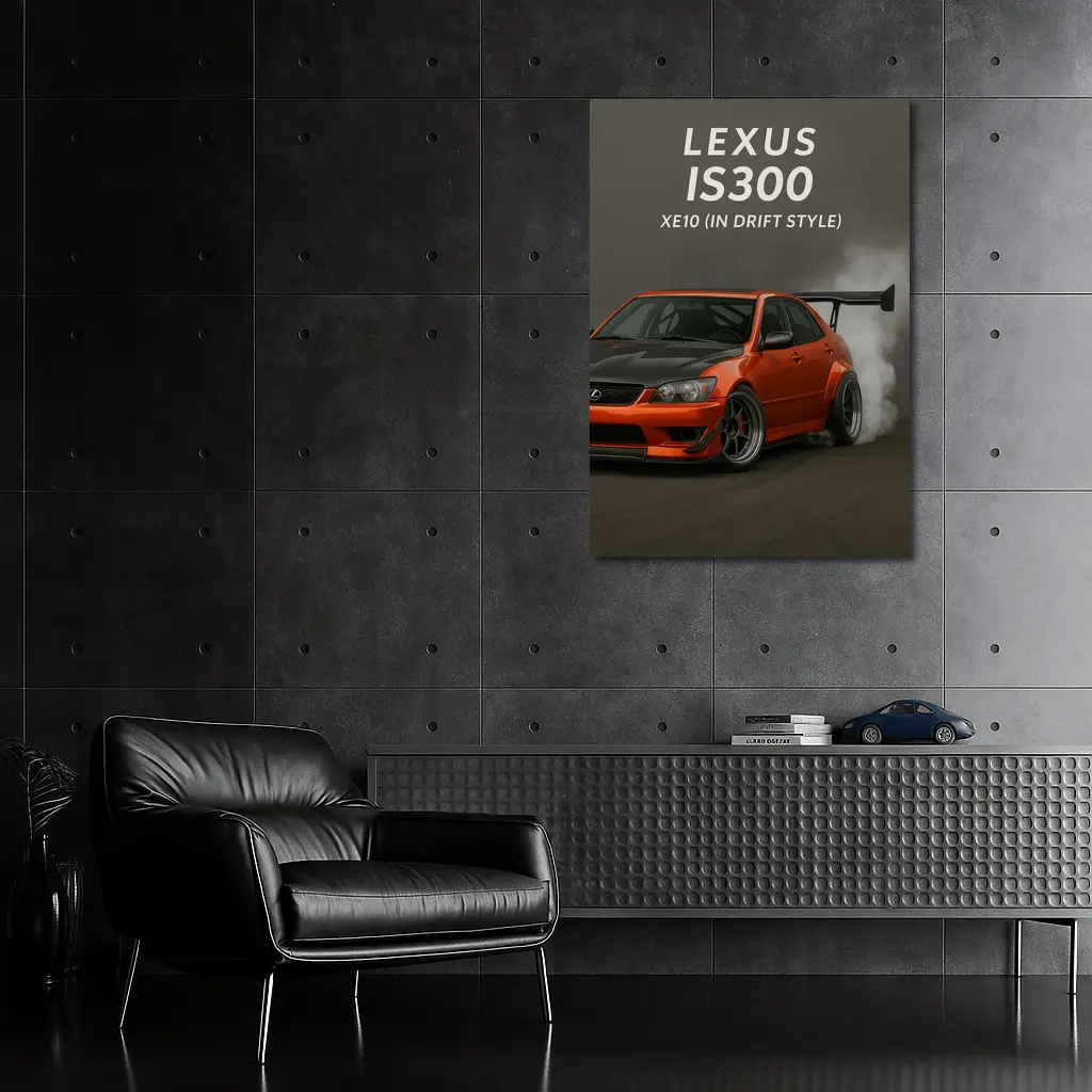 Lexus IS300 XE10 Drift Style Orange Car – Wall Art