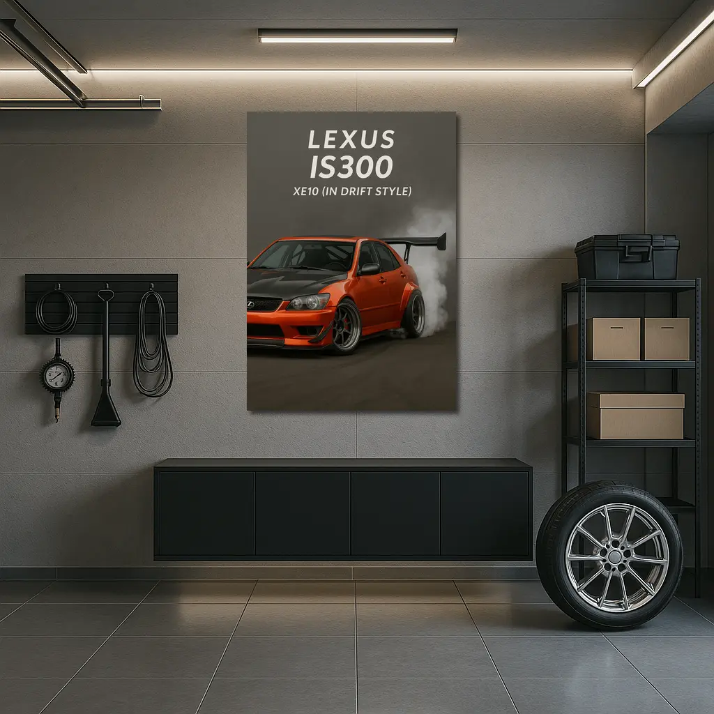 Lexus IS300 XE10 Drift Style Orange Car – Wall Art