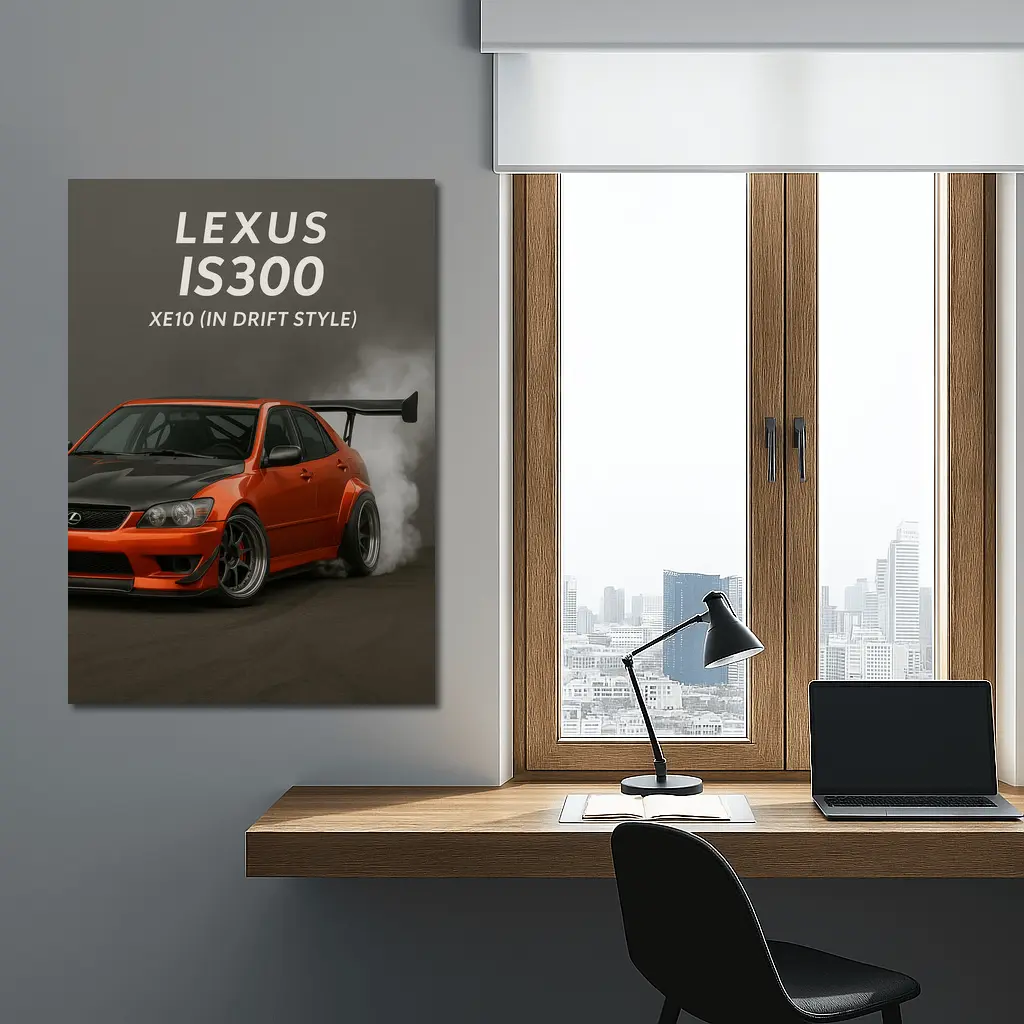 Lexus IS300 XE10 Drift Style Orange Car – Wall Art