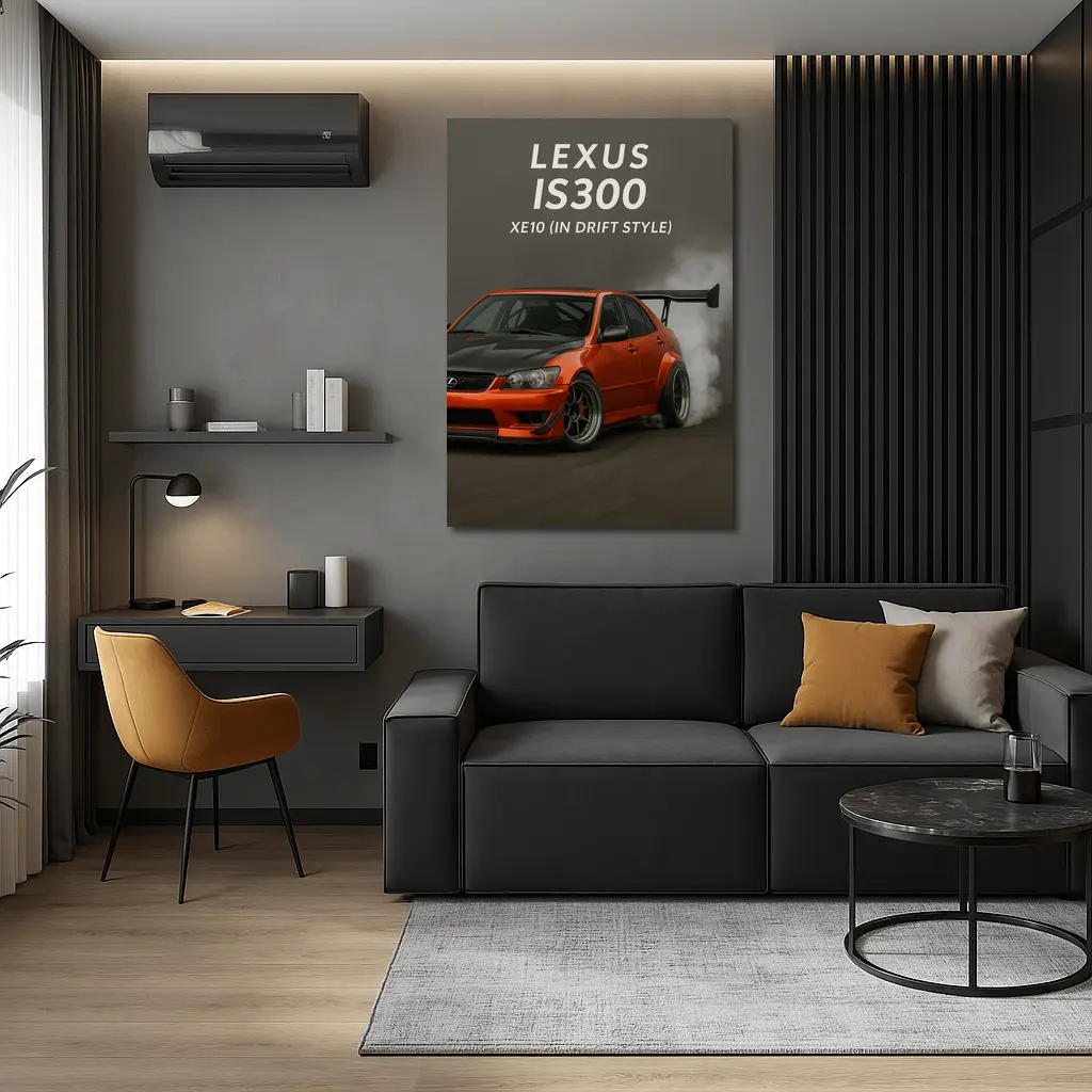 Lexus IS300 XE10 Drift Style Orange Car – Wall Art