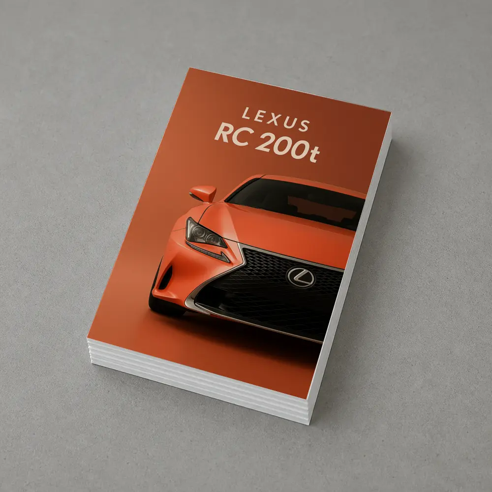 Lexus RC 200t Orange Sports Car Front View – Postcards